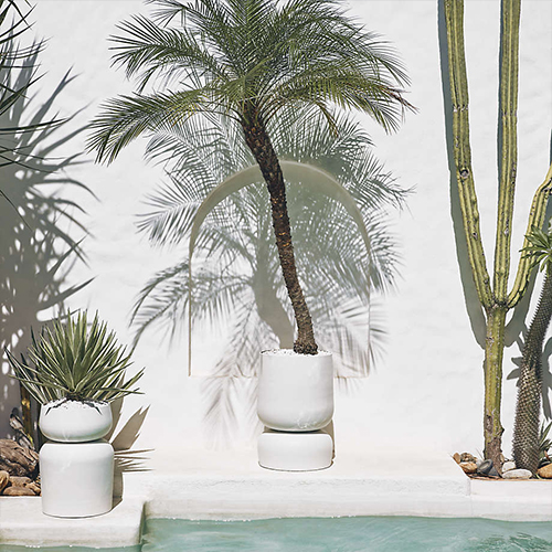 Modern Concrete Round Outdoor Planters KM9008