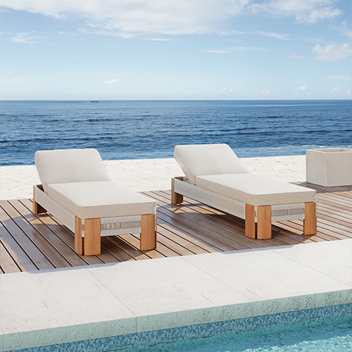 High-end Teak Woven Sun Loungers KMD18002