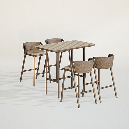 Modern Aluminum Woven Outdoor Bar Furniture KMD18032