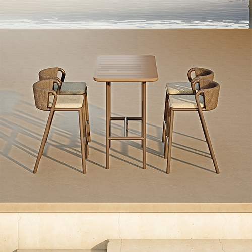 Modern Aluminum Woven Outdoor Bar Furniture KMD18032
