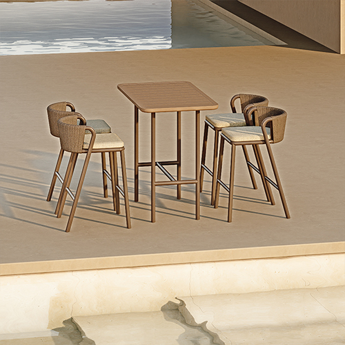 Modern Aluminum Woven Outdoor Bar Furniture KMD18032