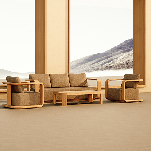 Solid Teak Wood 4-Piece Garden Sofa Set KMD18027