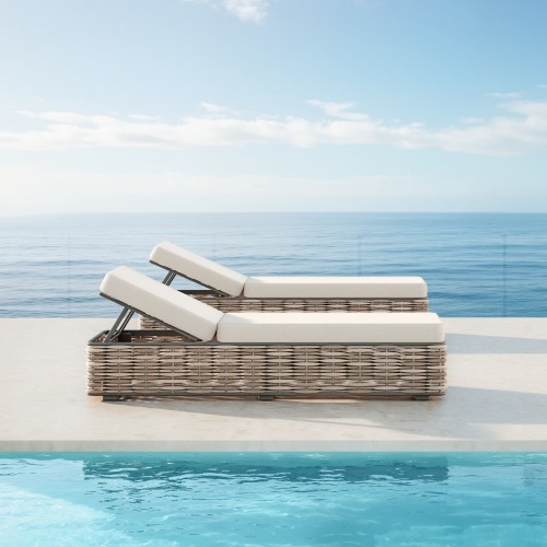 Aluminum Rattan Woven Sun Lounger KMD18004