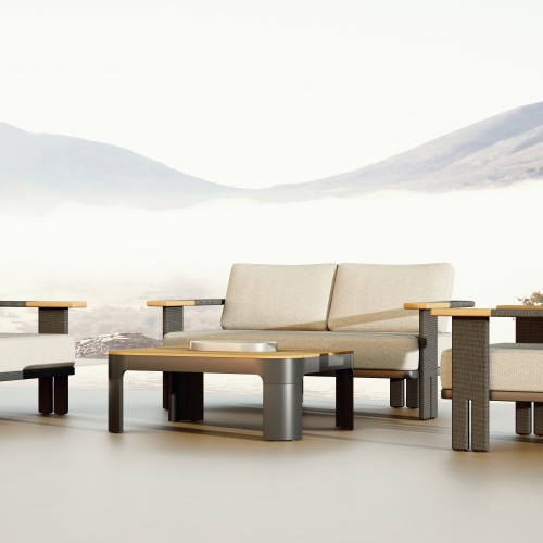 Modern Aluminum Rope Woven Two Seating Sofa KMD18001