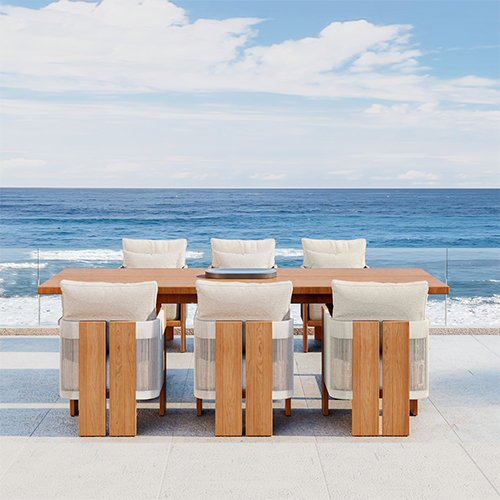 All-Weather Teak Woven Dining Table Set KMD18002