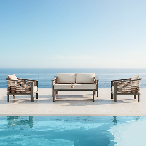 Aluminum Rattan Woven Outdoor Sofa KMD18004