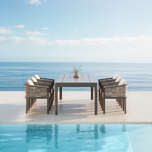 Aluminum Rattan Woven Dining Set KMD18004