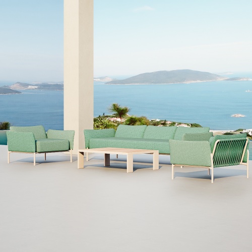 Lake Green Fabric Sofa Set KMD18008