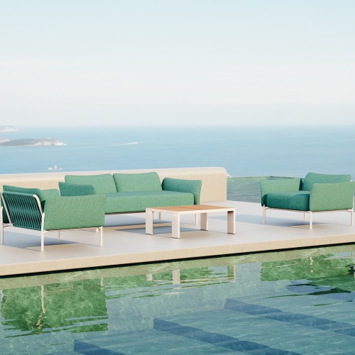 Lake Green Fabric Sofa Set KMD18008