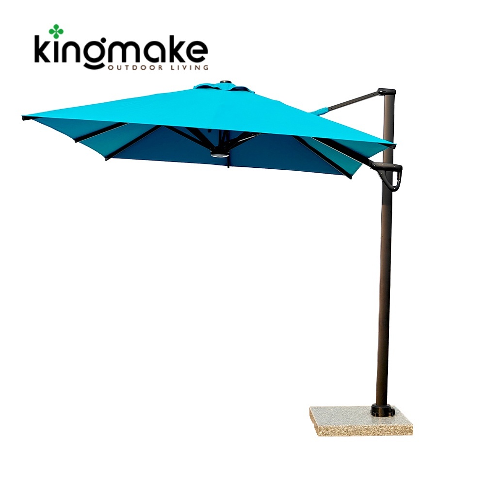 High-end Aluminum LED Square Cantilever Umbrellas KMS8609A 