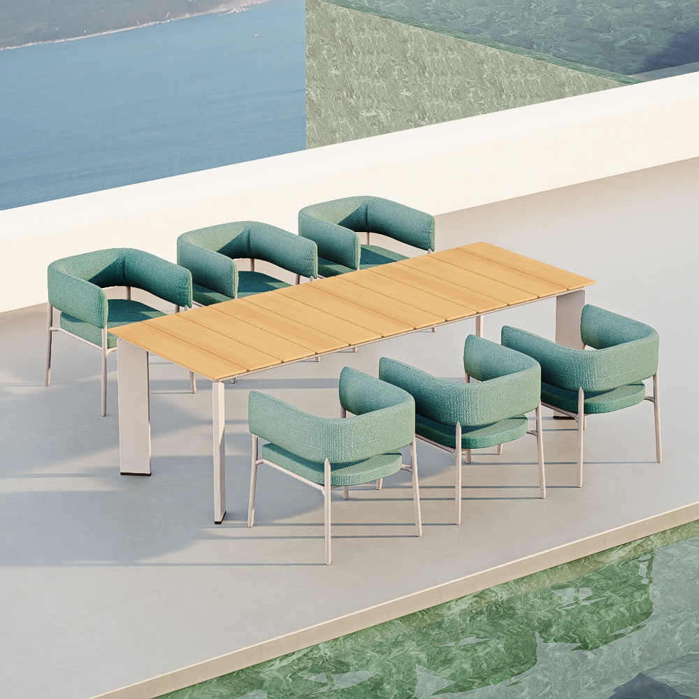 Lake Green Fabric 6-Person Outdoor Dining Set KMD18008