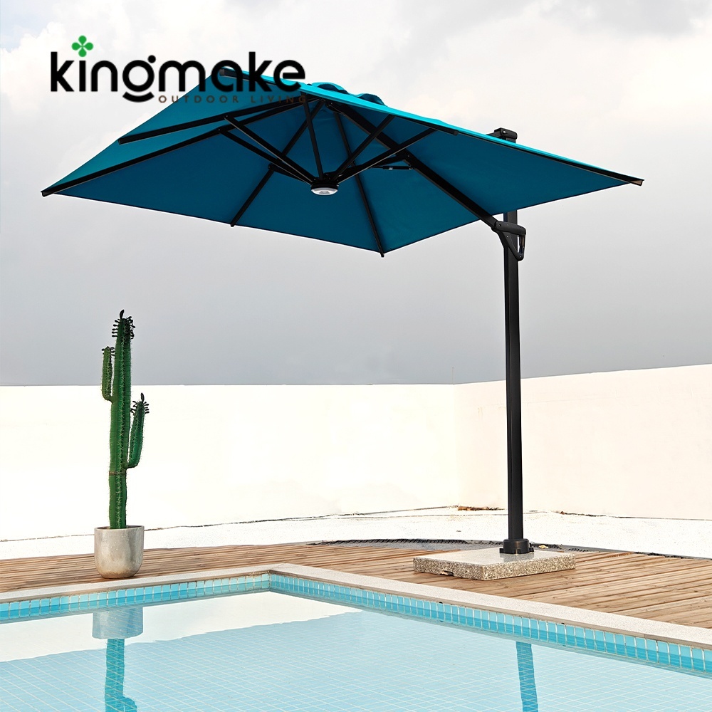 High-end Aluminum LED Square Cantilever Umbrellas KMS8609A 