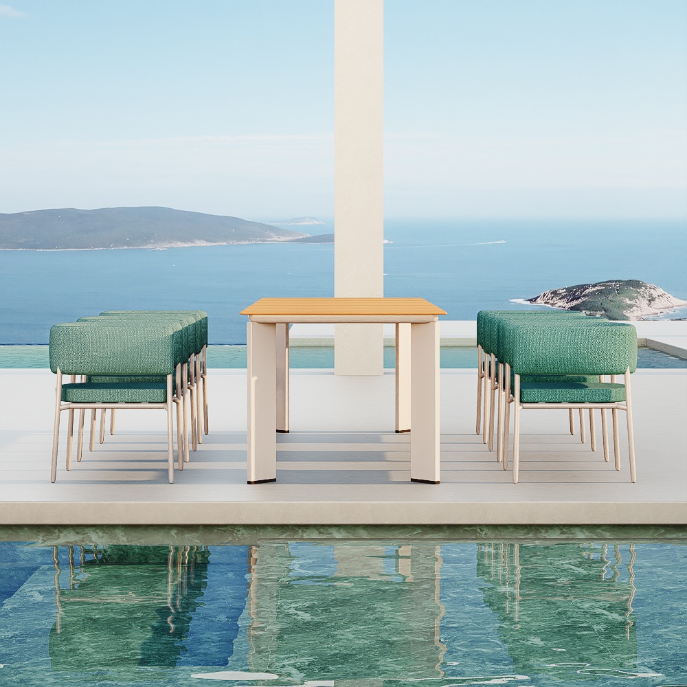 Lake Green Fabric 6-Person Outdoor Dining Set KMD18008