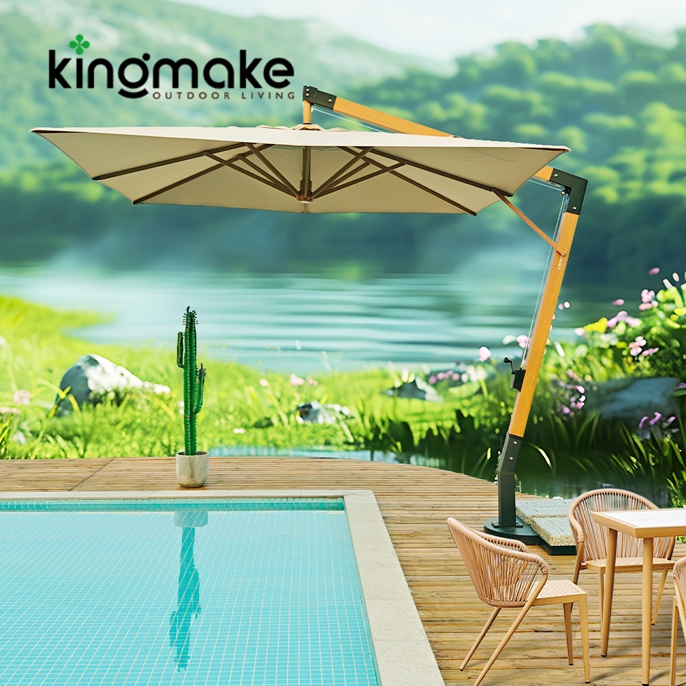 High-end Aluminum Square Cantilever Umbrellas KMS8605-5A 