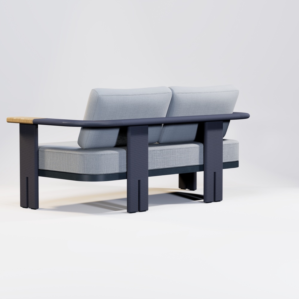 Modern Aluminum Rope Woven Two Seating Sofa KMD18001