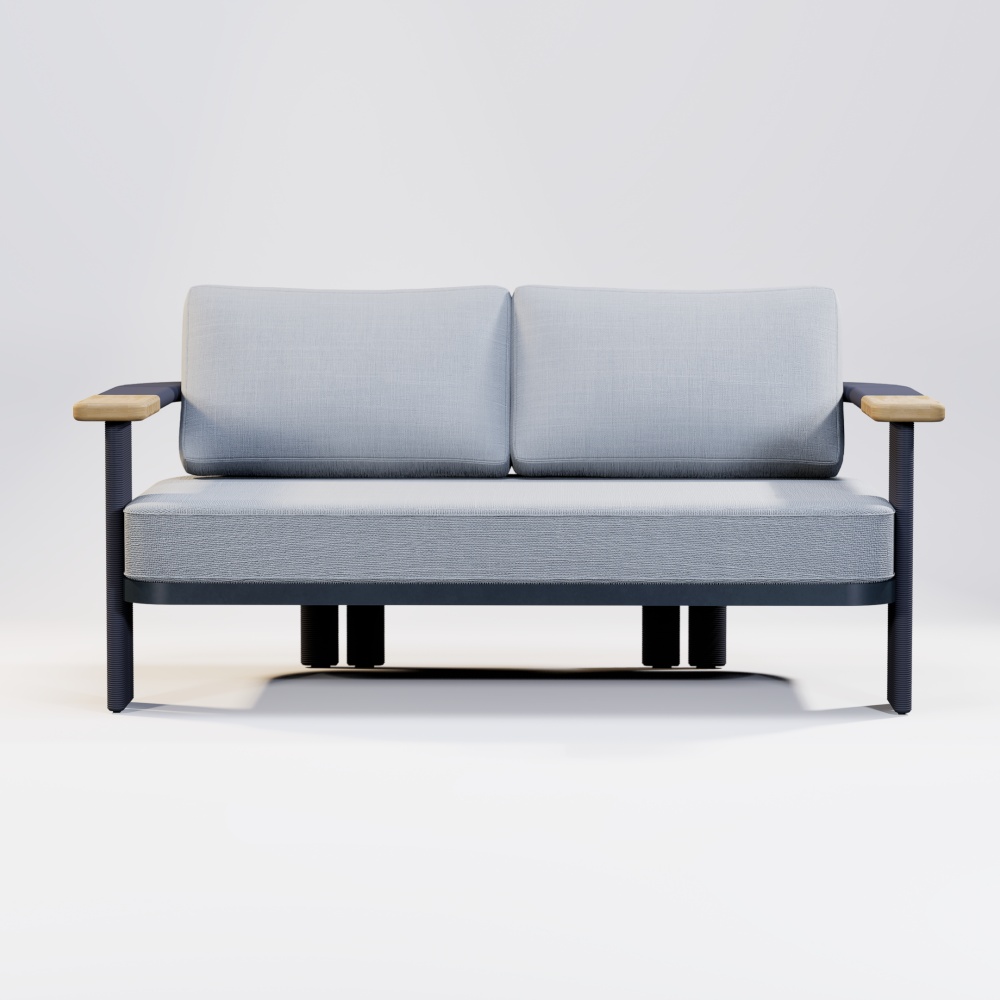 Modern Aluminum Rope Woven Two Seating Sofa KMD18001