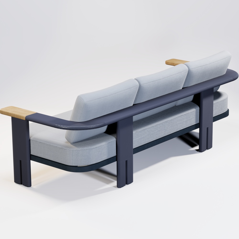 Modern Aluminum Rope Woven Three Seating Sofa KMD18001