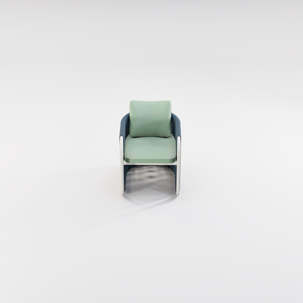 Modern Aluminum URound Collection Outdoor Chair KM18014