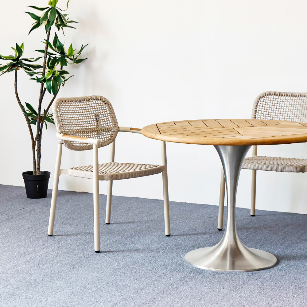Modern Aluminum Woven Outdoor Dining Set KM18018