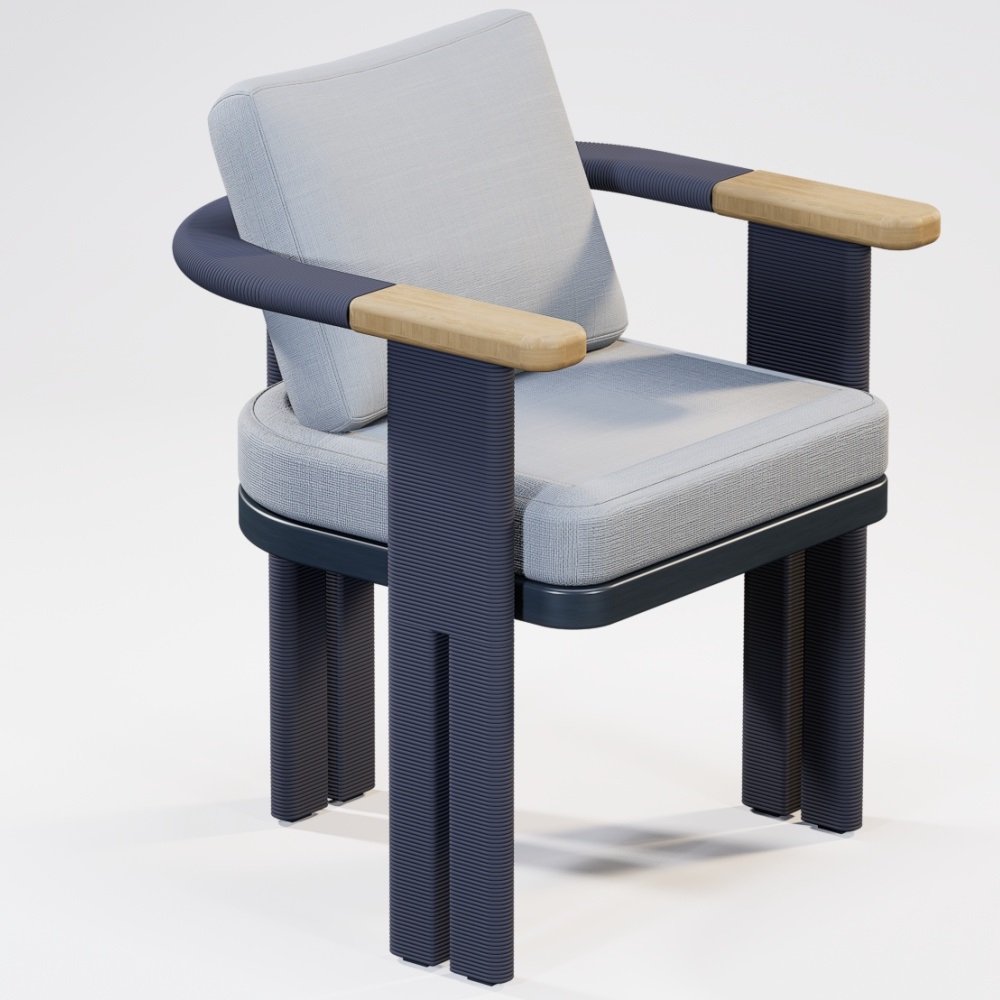 Modern Aluminum Rope Woven Garden Chair KMD18001