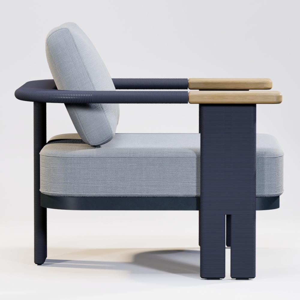 Modern Aluminum Rope Woven Single Sofa KMD18001