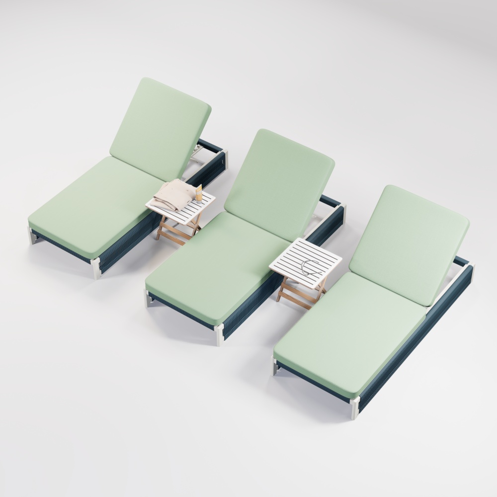 Modern Aluminum URound Collection Sun Lounger KM18014