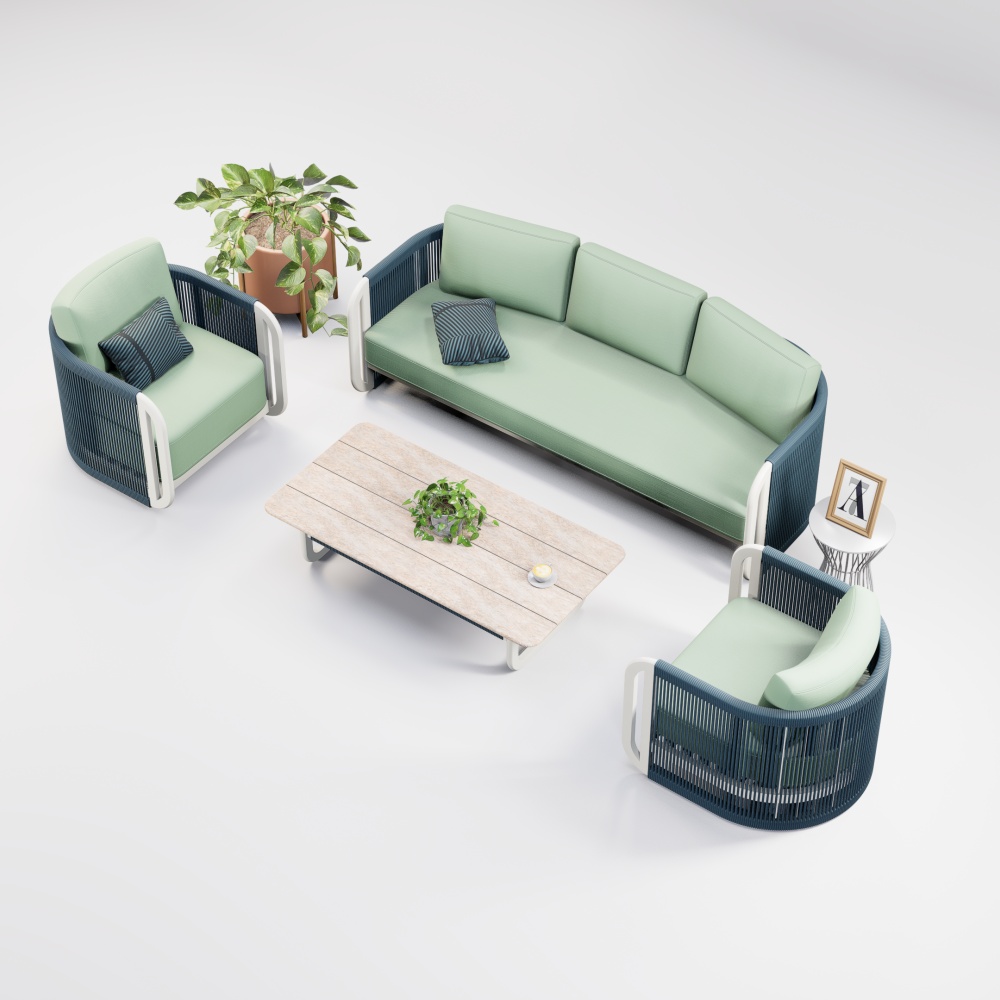 Modern Aluminum URound Collection Sofa KM18014