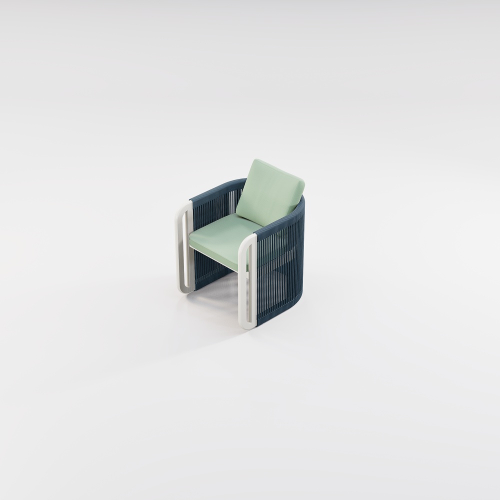 Modern Aluminum URound Collection Outdoor Chair KM18014