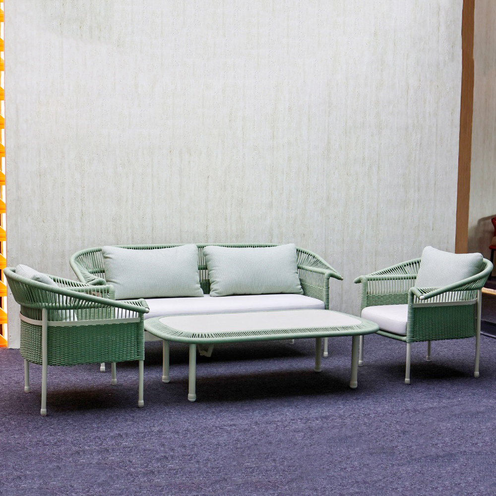 Contemporary Aluminum Woven Outdoor Sofa KM18022