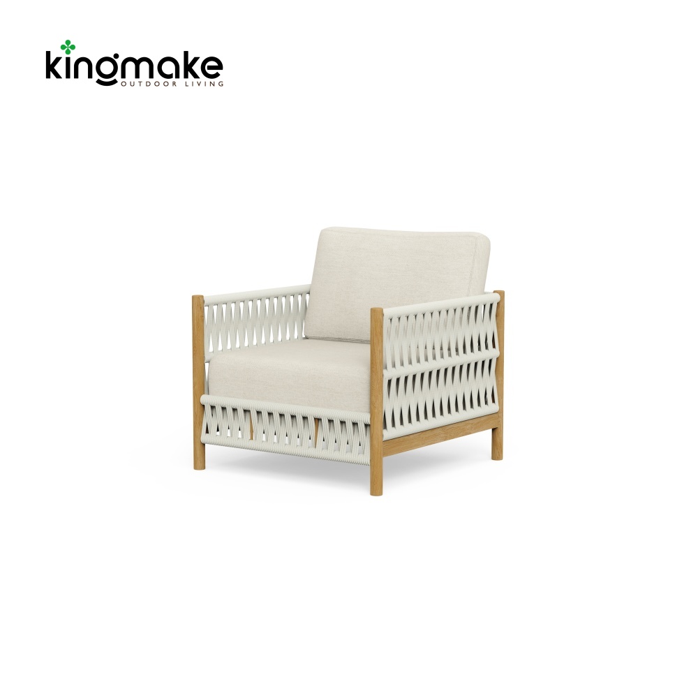 Modern Wooden Powder-Coated Aluminum Sofa KMD18028
