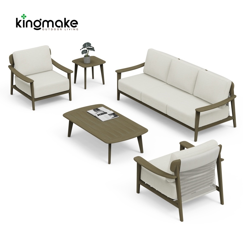 Modern Aged Teak Kael Collection Outdoor Sofa KMD18027