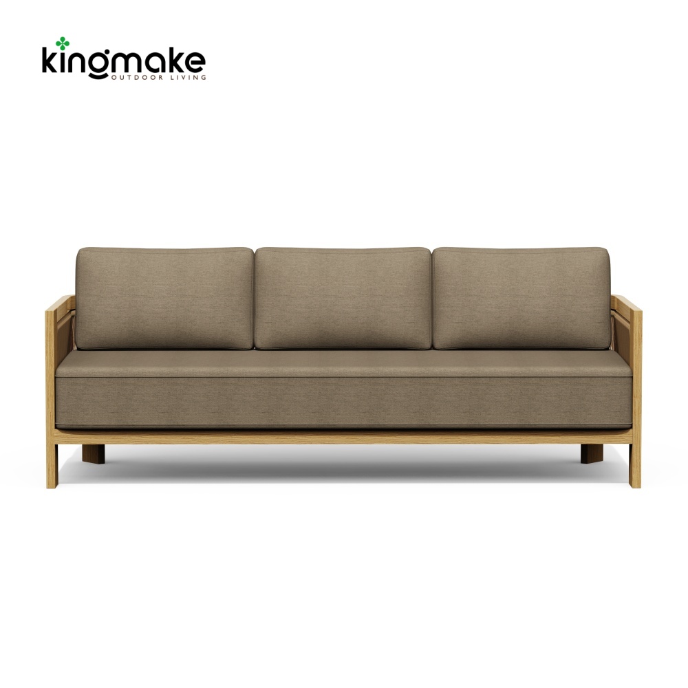Modern Wood Grain Powder-Coated Aluminum Sofa KMD18024