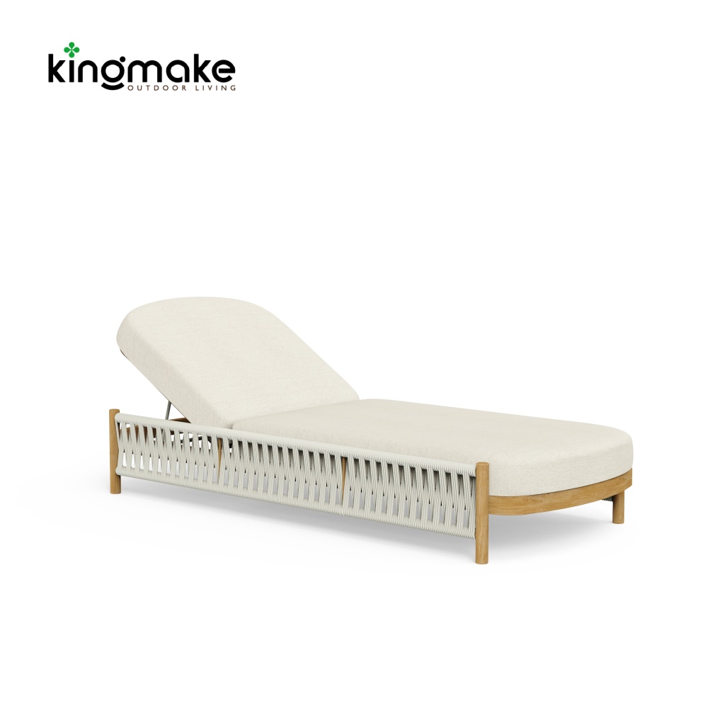 Modern Wooden Powder-Coated Aluminum Sun Lounger KMD18028