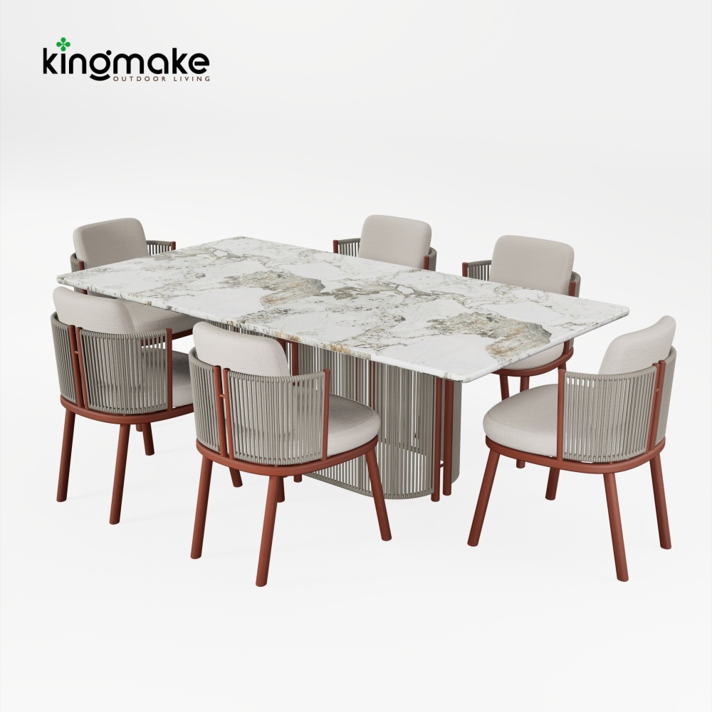 Modern Aluminum Vita Coner Collection Outdoor Dining Set KM18031