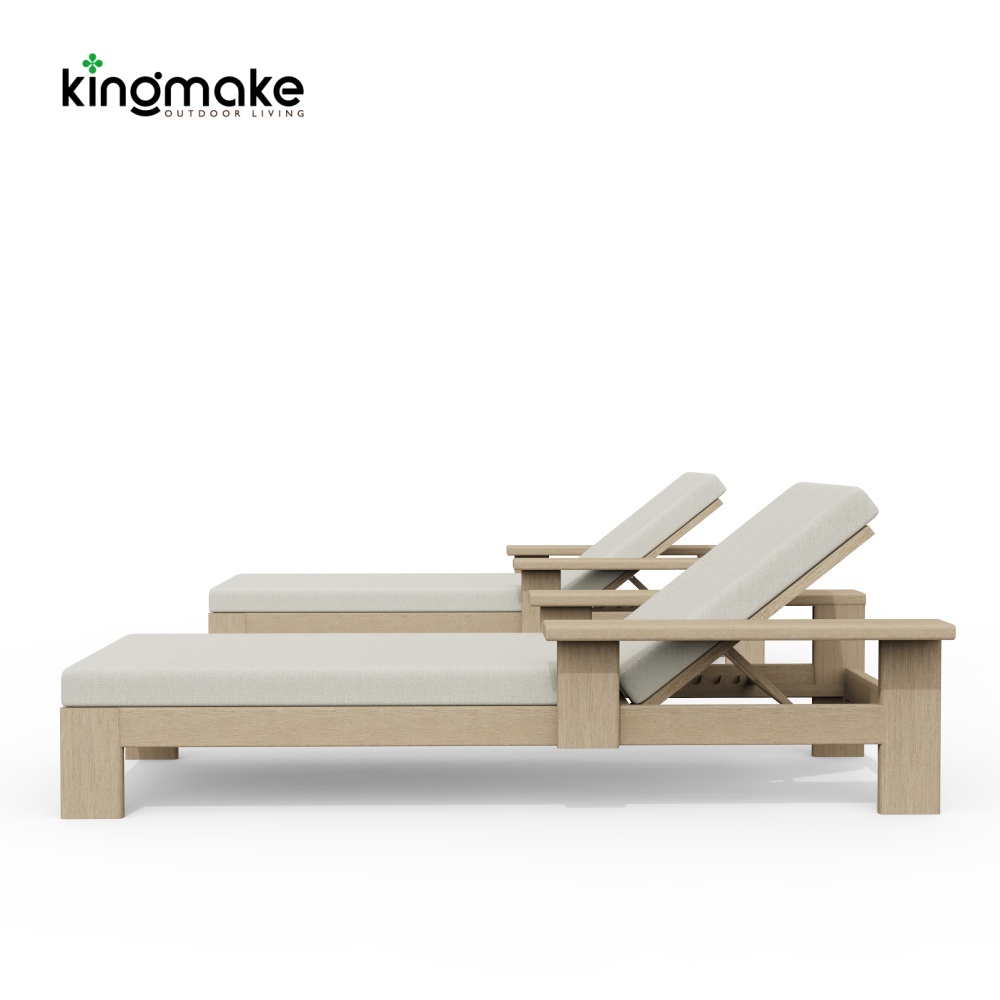 Modern Teak Sun Lounger KM18038