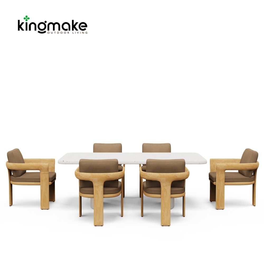 Natural Teak Tider Collection Outdoor Dining Set KMD18036