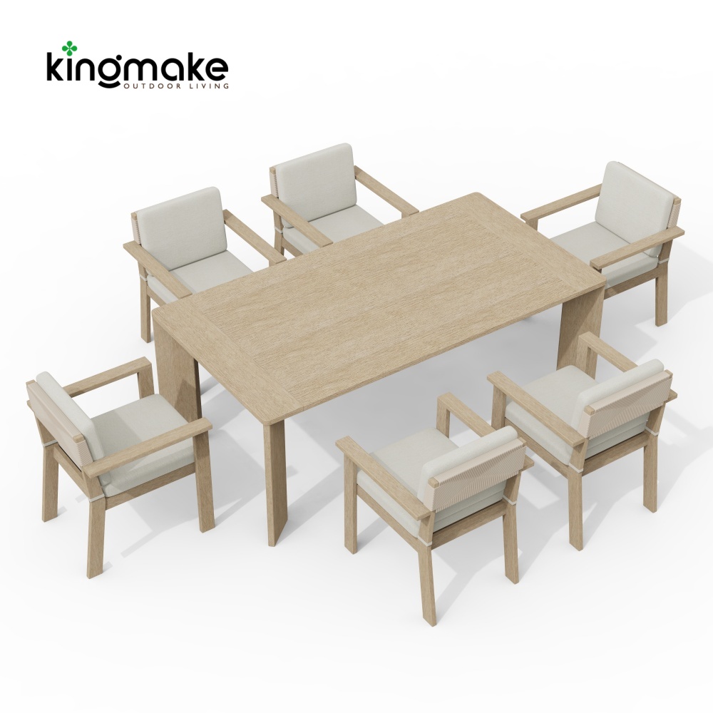 Modern Teak Outdoor Dining Set KMD18038