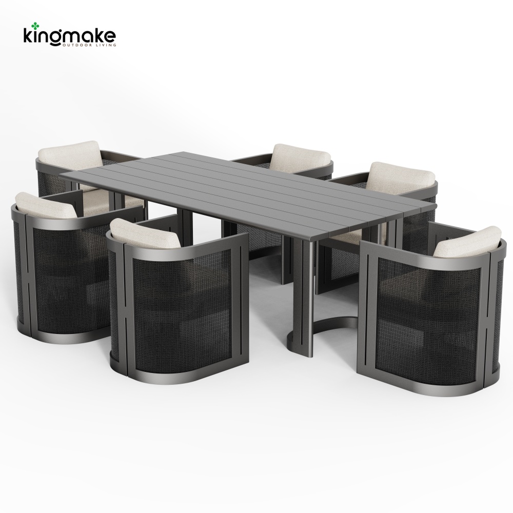 high-end aluminum capri collection dining set