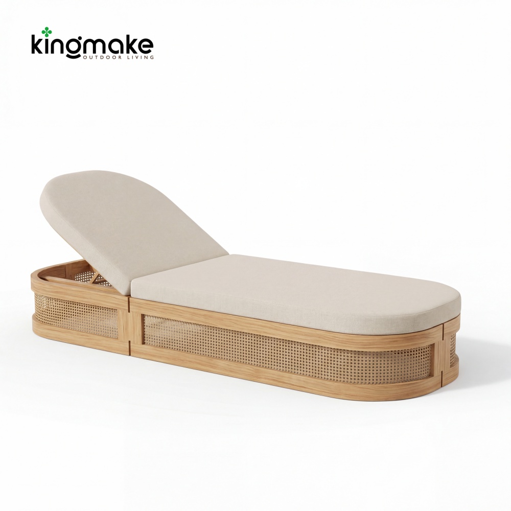 wood grain aluminum capri collection sun lounger