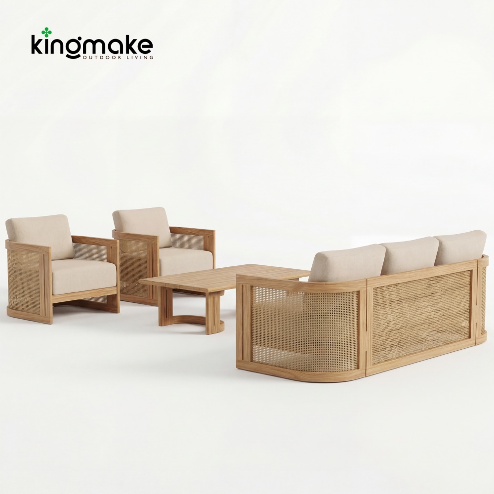 premium solid teak capri collection sofa set