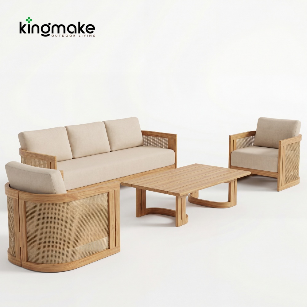premium solid teak capri collection sofa set