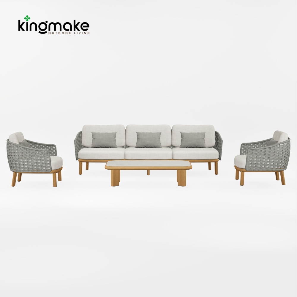 luxury teak woven luvia collection sofa