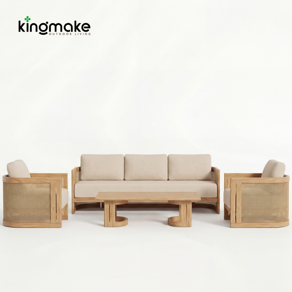 premium solid teak capri collection sofa set