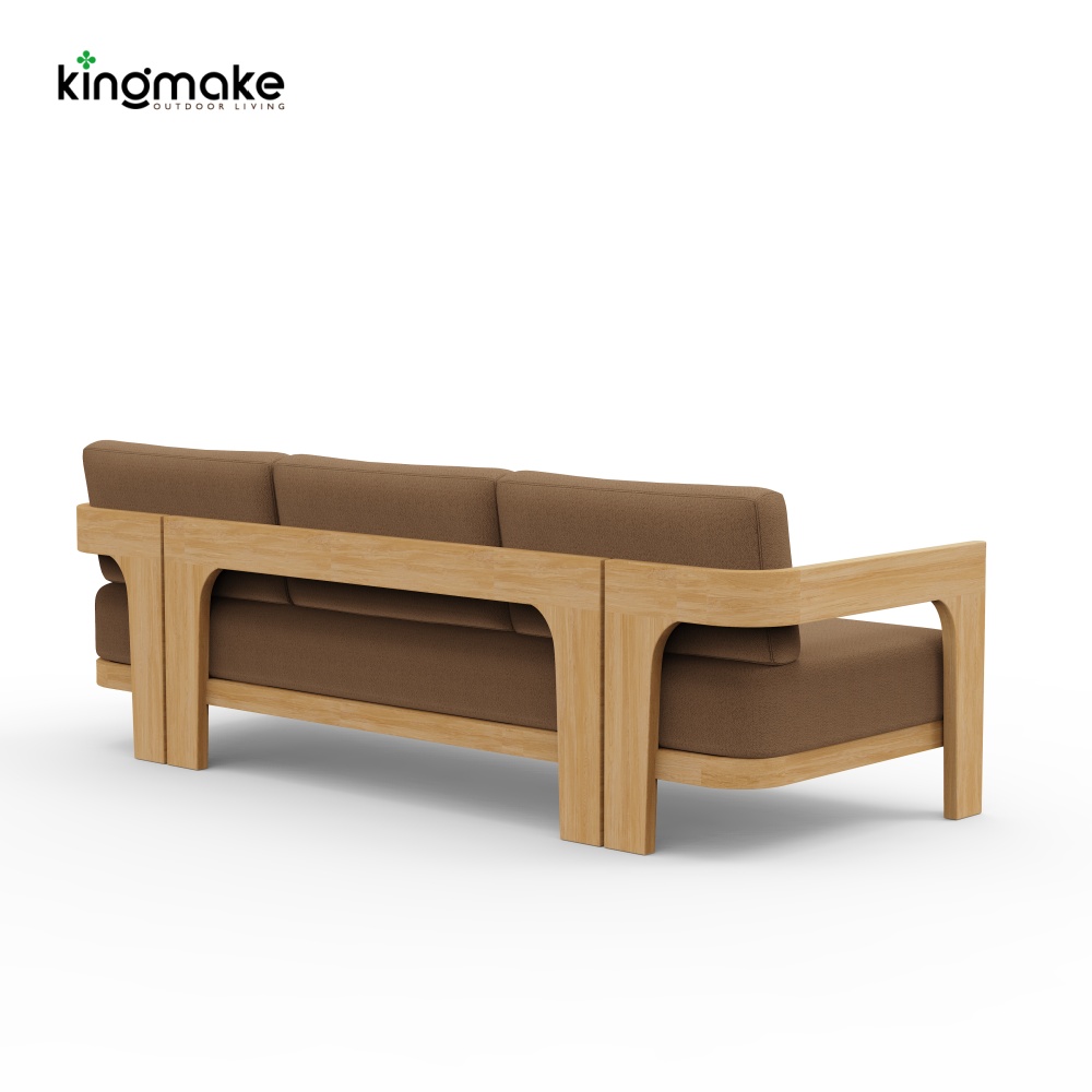 luxury teak malta collection three‑seater sofa