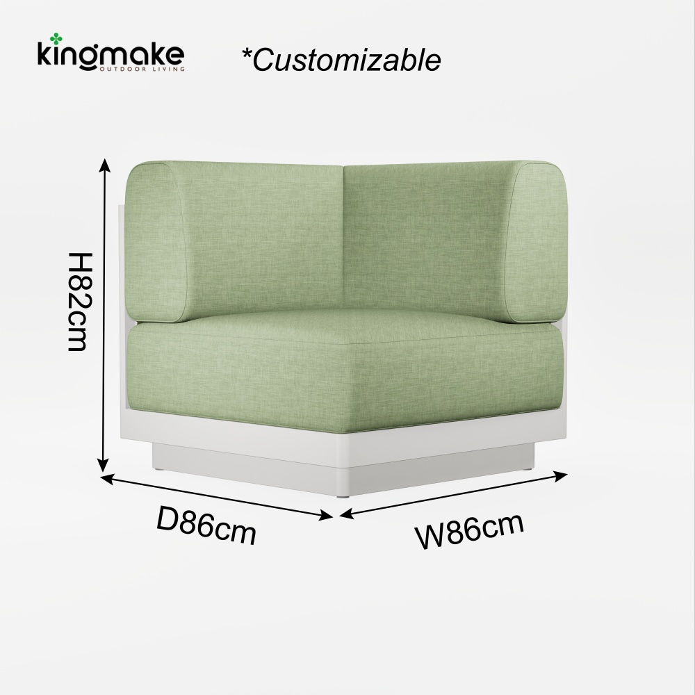 modern aluminum vintis collecton l-shape sofa
