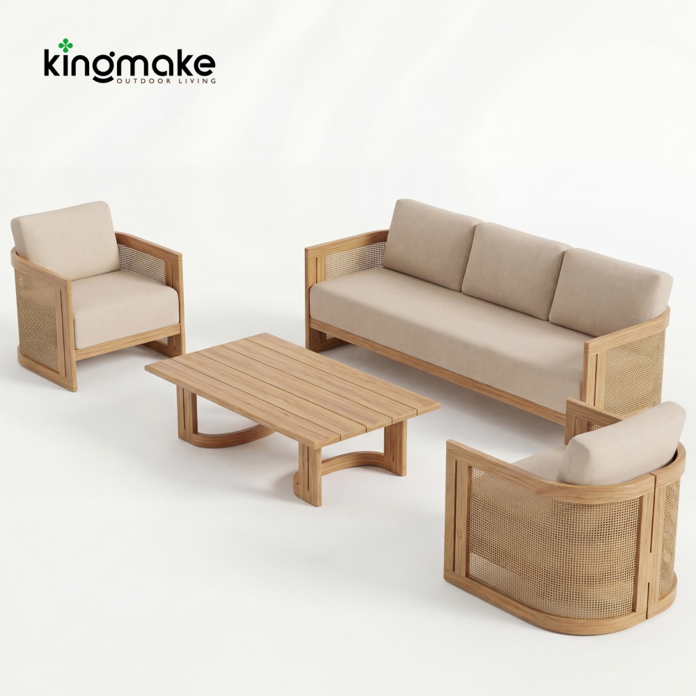 premium solid teak capri collection sofa set