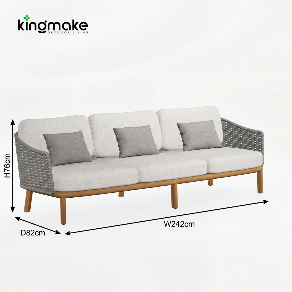 luxury teak woven luvia collection sofa