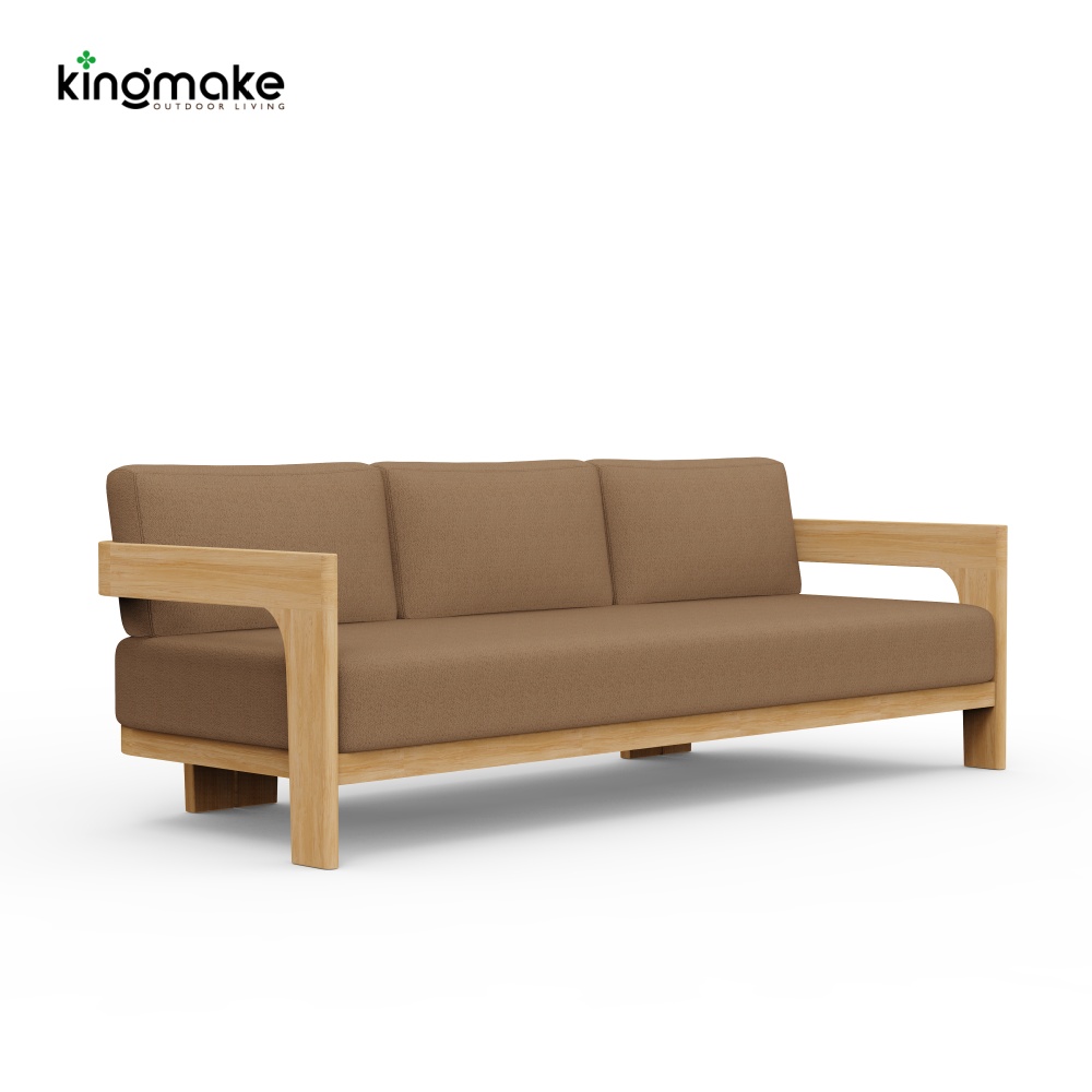 luxury teak malta collection three‑seater sofa