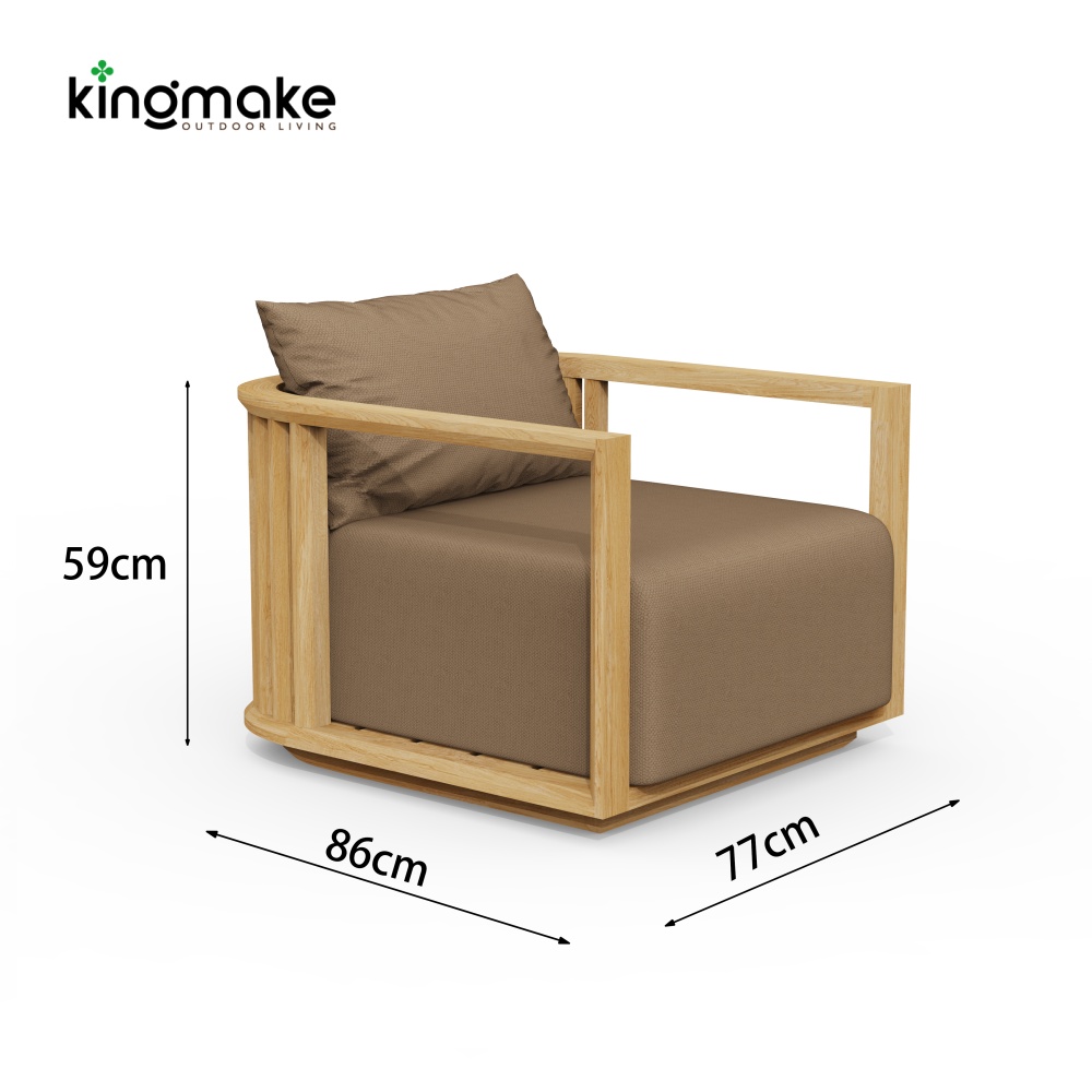 maui colletion high-end teak single sofa 