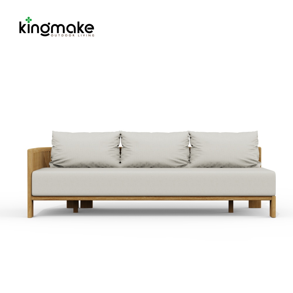 luxury teak amalfi collection outdoor three seater sofa